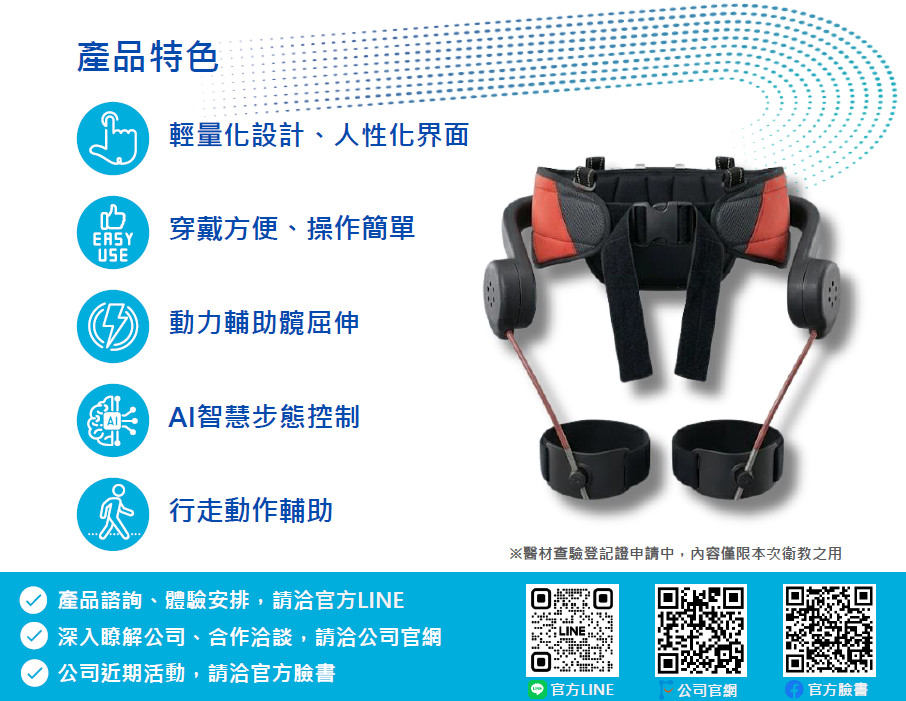 HipBO輕量型髖關節智能科技輔具產品特色
